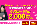 【無料体験でQUOカードPay2,000円分プレゼント】春のスタートダッシュキャンペーン
