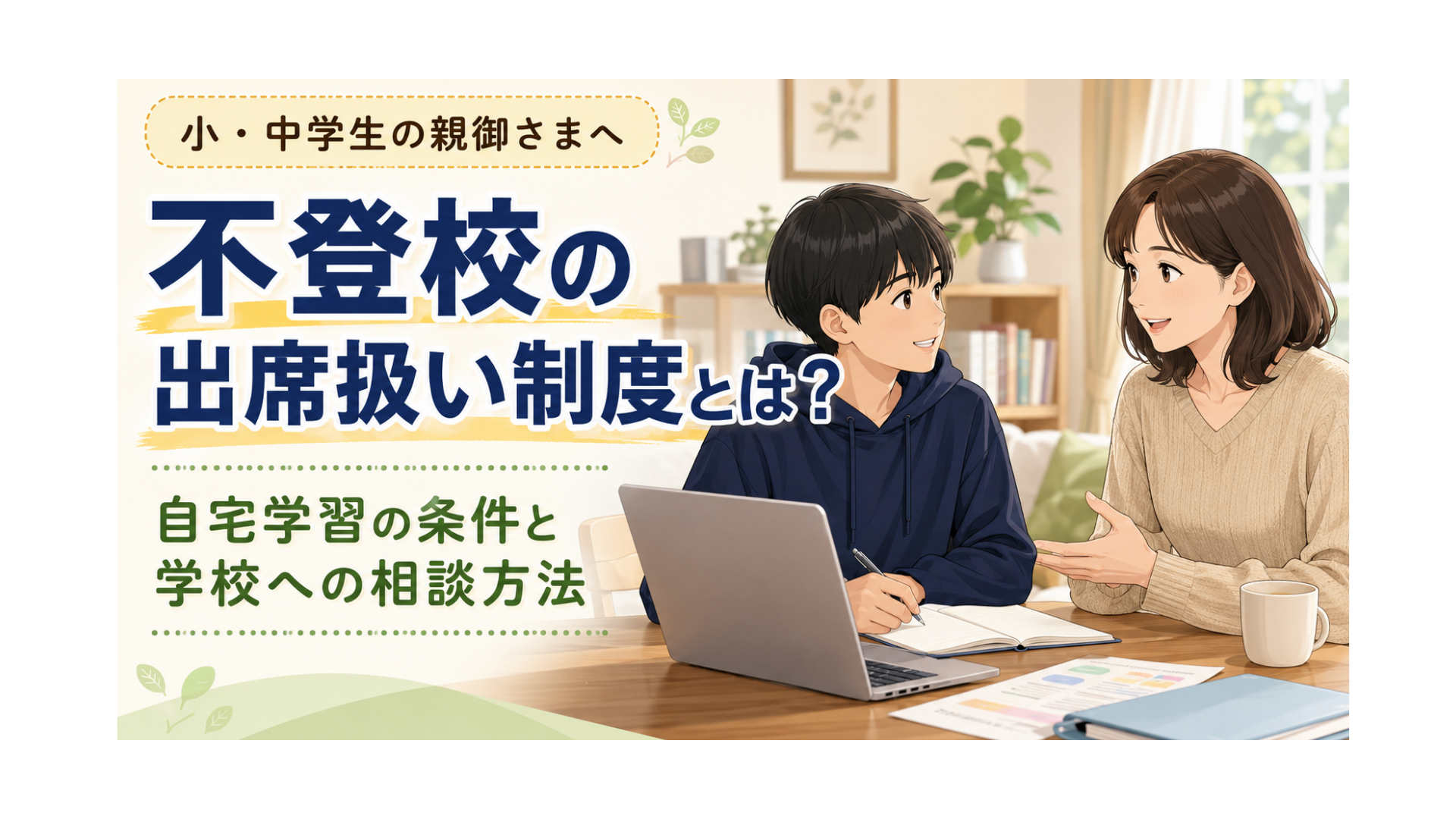 不登校の出席扱い制度とは？　自宅学習の条件と学校への相談方法【小・中学生】