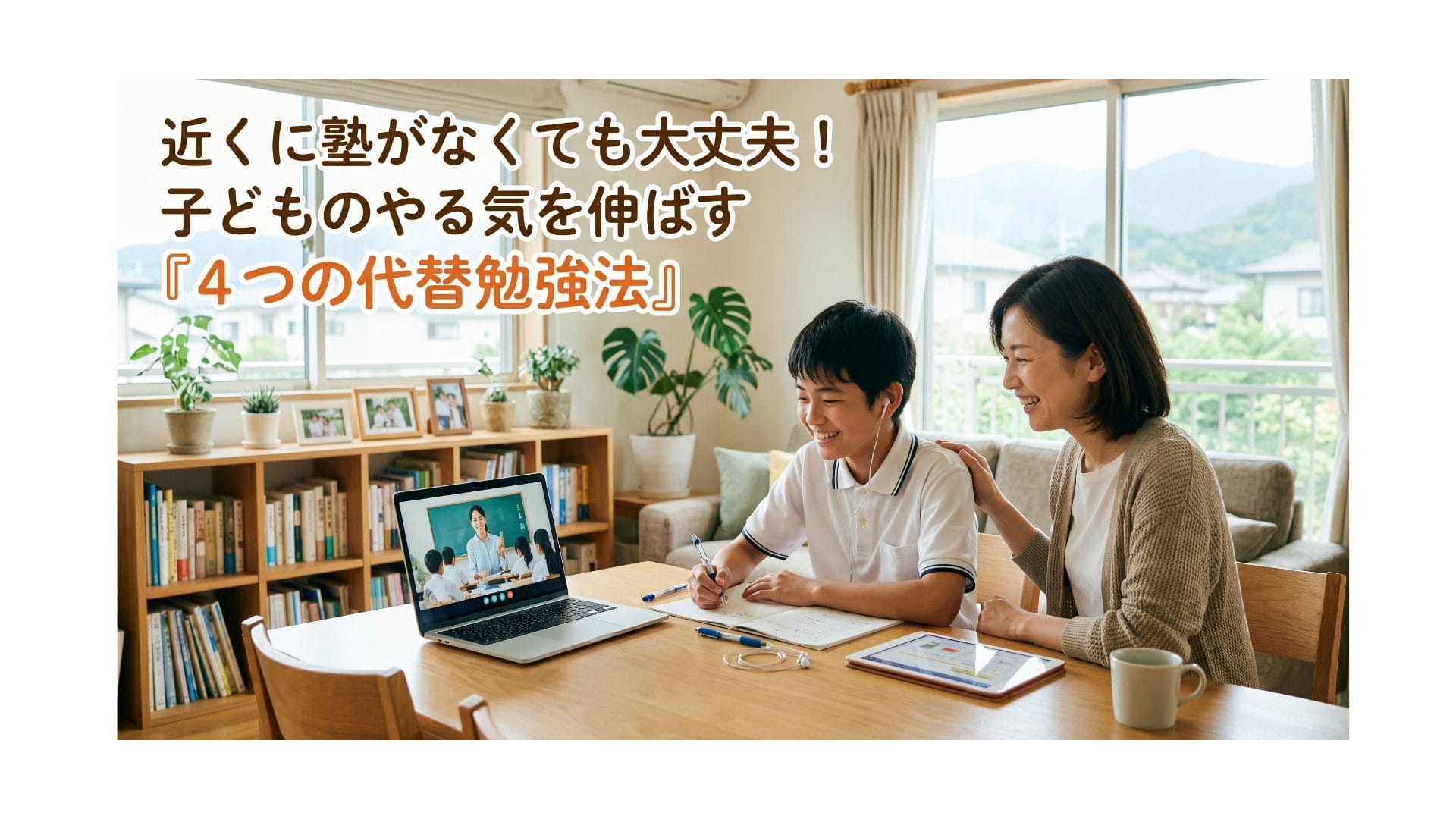 近くに塾がない…！子どものやる気を潰さない「4つの代替勉強法」と環境づくりのコツ